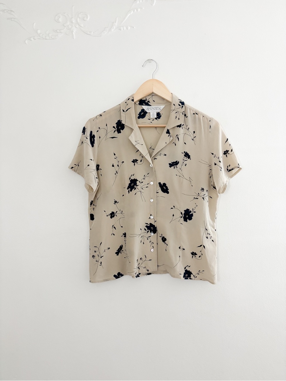 Vintage Floral Silk Button Up